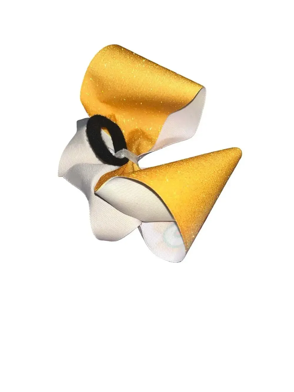Crush It Glitter Cheer Bow with Orange Gradient and White Ribbon